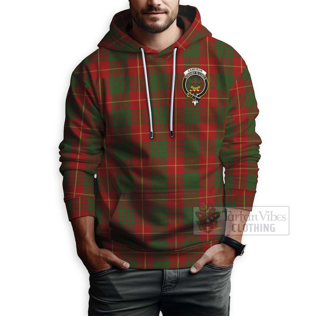 Tartan Vibes Clothing Cameron Tartan Hoodie with Family Crest and Bearded Skull Holding Bottles of Whiskey