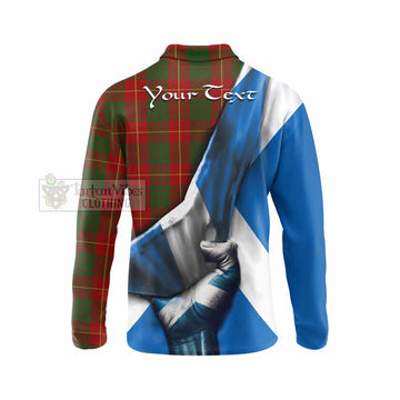 Cameron Tartan Long Sleeve Polo Shirt with Family Crest Scotland Patriotic Style