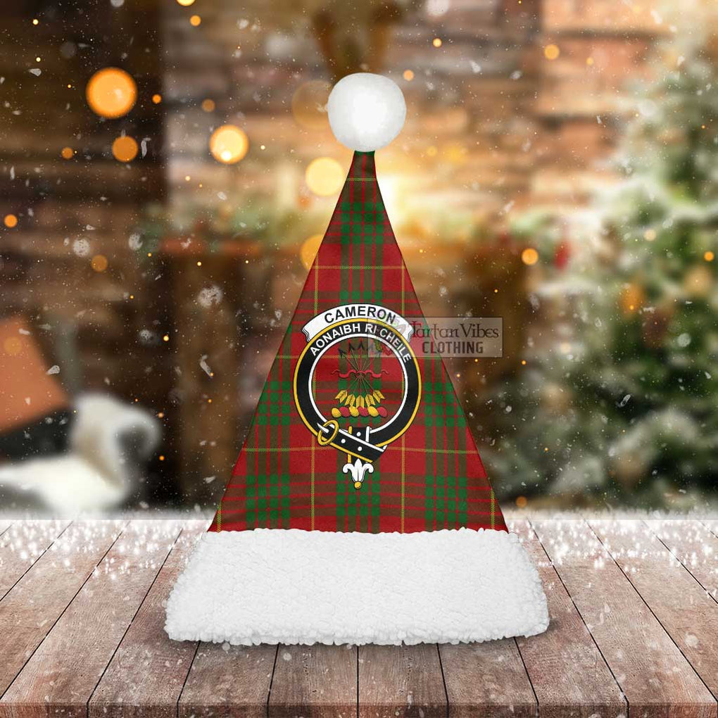 Tartan Vibes Clothing Cameron Tartan Christmas Santa Hats with Family Crest