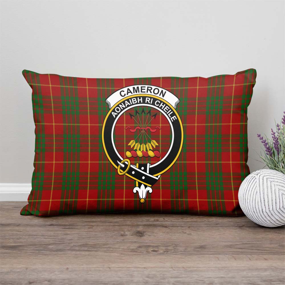 Cameron Tartan Pillow Cover with Family Crest Rectangle Pillow Cover - Tartanvibesclothing