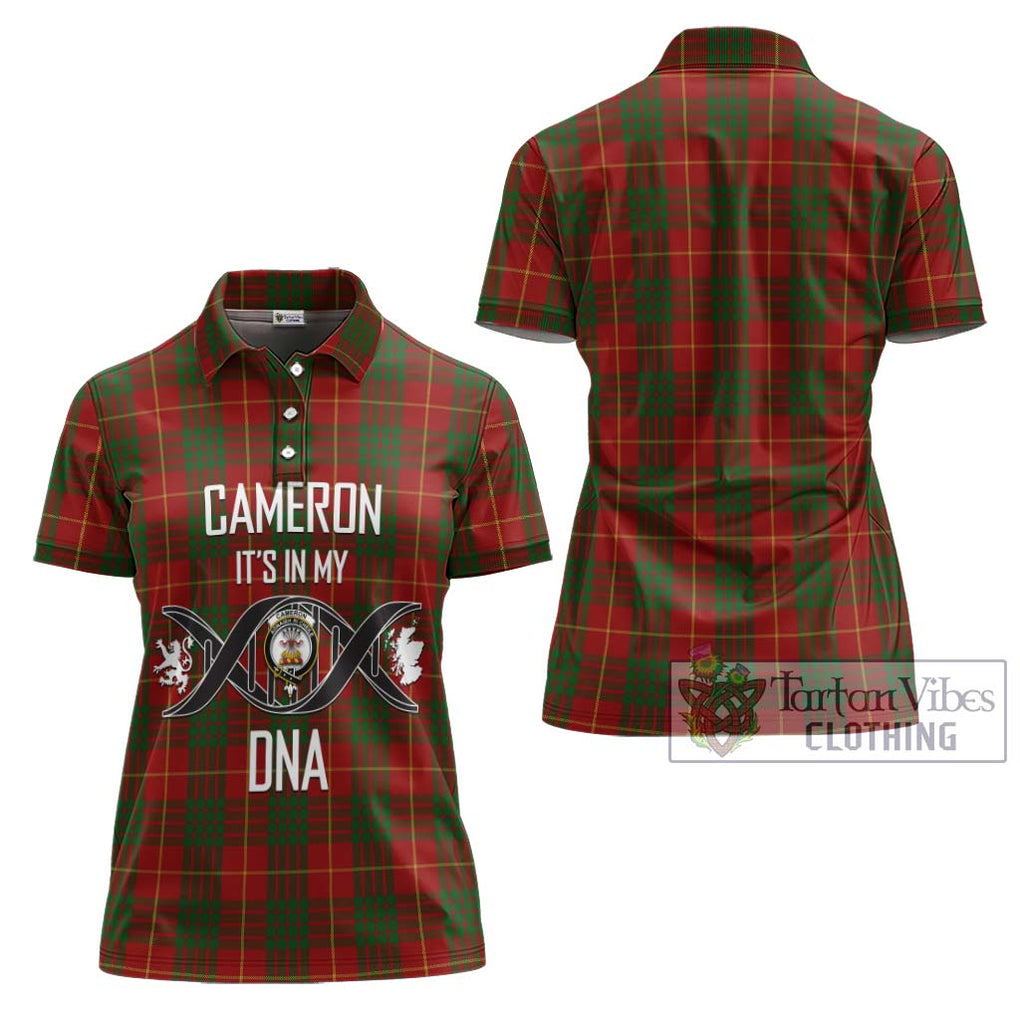 Cameron Tartan Women's Polo Shirt with Family Crest DNA In Me Style - Tartanvibesclothing Shop