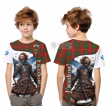 Cameron Crest Tartan Kid T-Shirt Inspired by the Freedom of Scottish Warrior