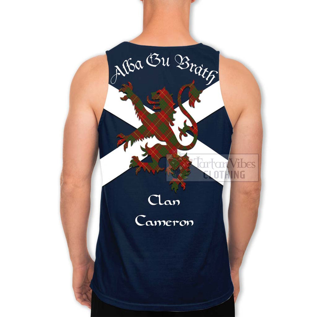 Tartan Vibes Clothing Cameron Tartan Lion Rampant Men's Tank Top – Proudly Display Your Heritage with Alba Gu Brath and Clan Name