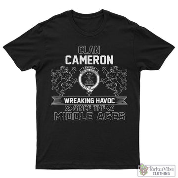 Cameron Family Crest 2D Cotton Men's T-Shirt Wreaking Havoc Style