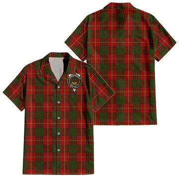 Cameron Tartan Short Sleeve Button Down Shirt with Family Crest