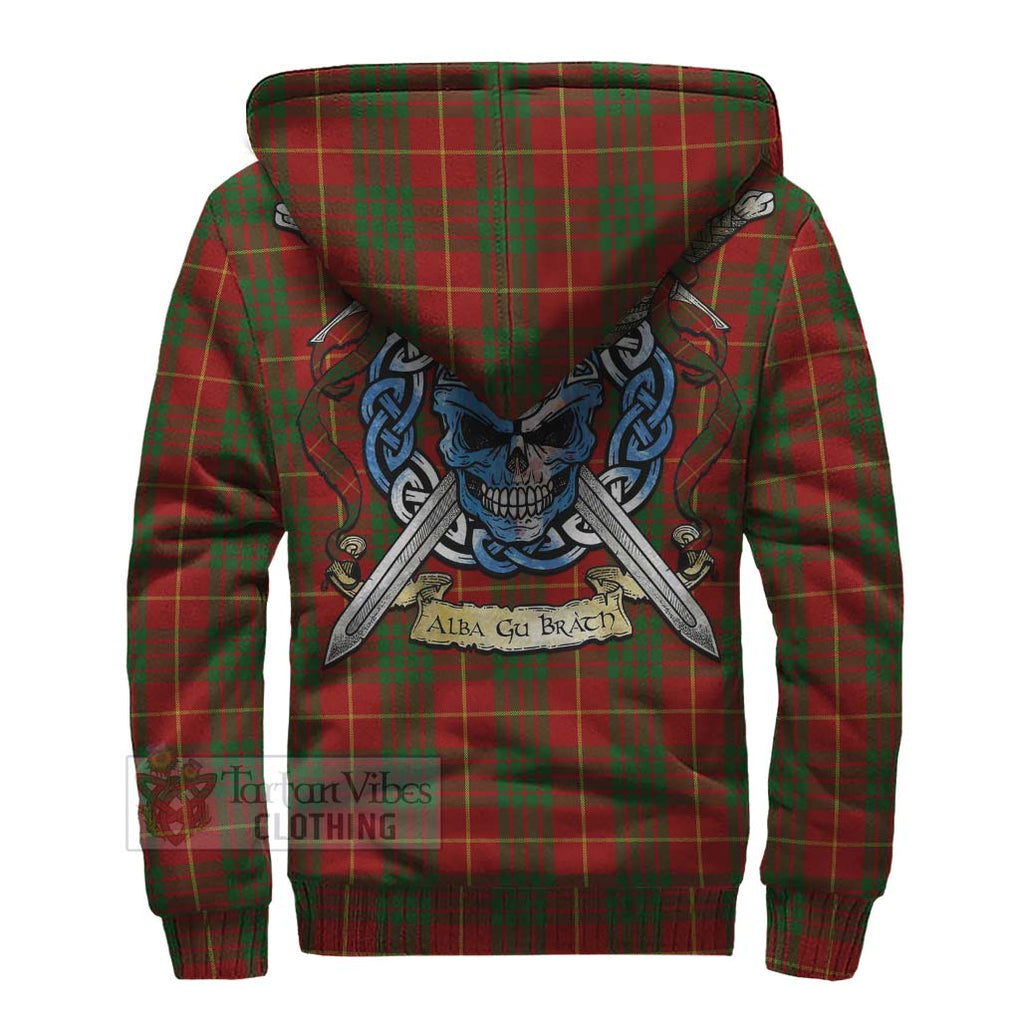 Tartan Vibes Clothing Cameron Tartan Sherpa Hoodie with Family Crest Celtic Skull Style