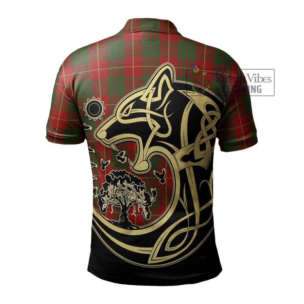 Cameron Tartan Polo Shirt with Family Crest Celtic Wolf Style - Tartanvibesclothing Shop