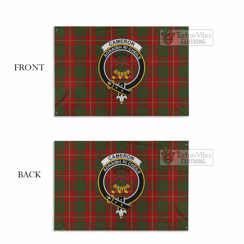 Tartan Vibes Clothing Cameron Tartan House Flag with Family Crest