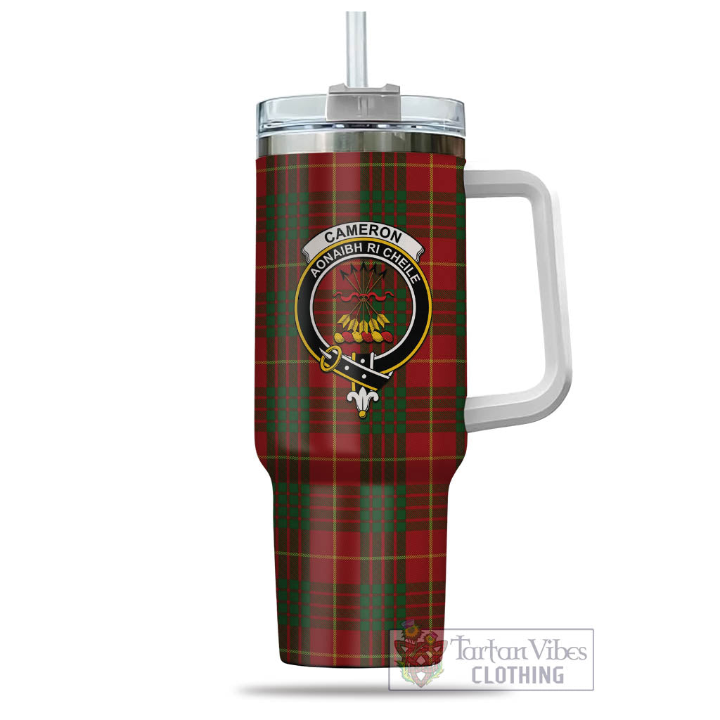 Tartan Vibes Clothing Cameron Tartan and Family Crest Tumbler with Handle