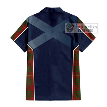 Cameron Tartan Short Sleeve Button Shirt with Family Crest and Lion Rampant Vibes Sport Style