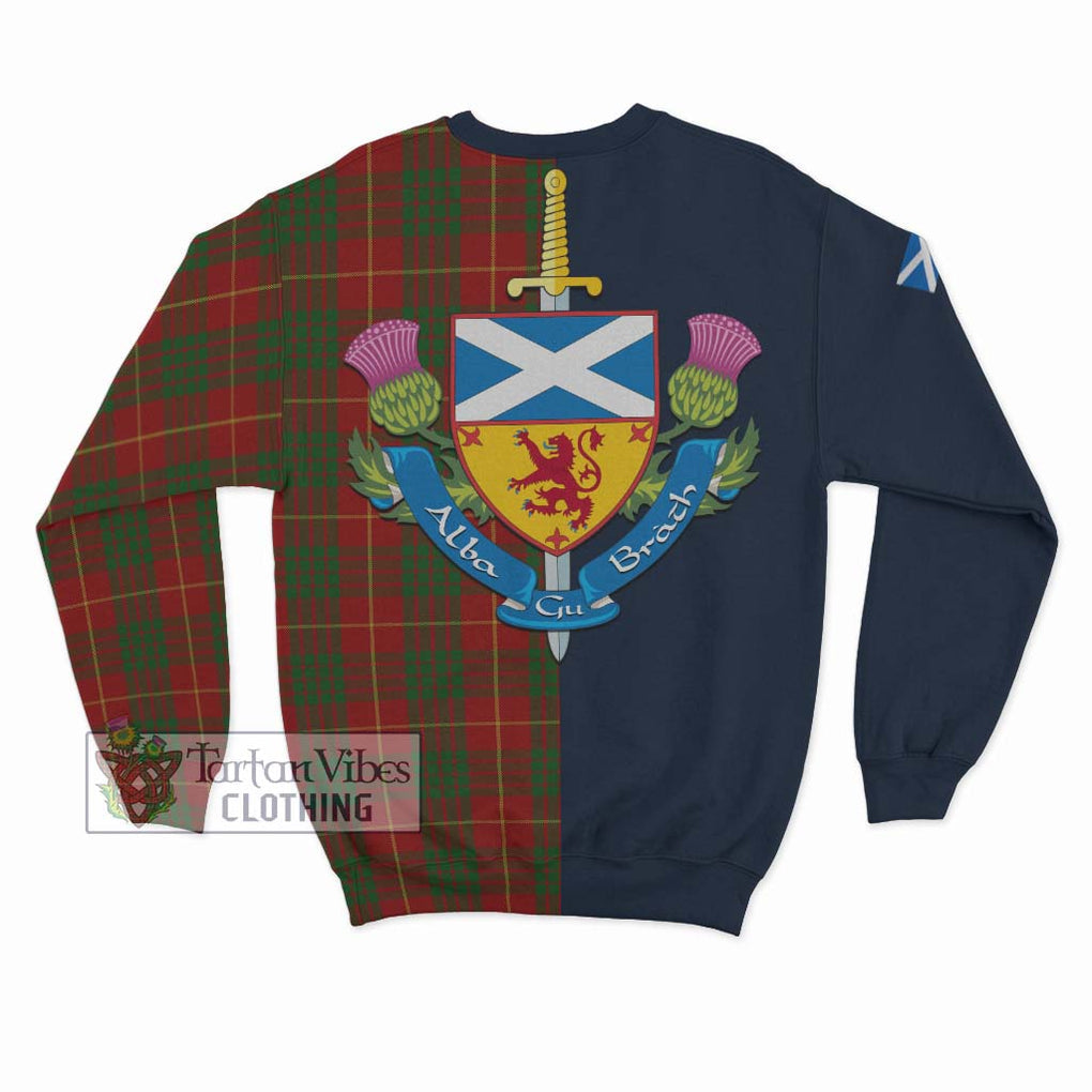 Tartan Vibes Clothing Cameron Tartan Sweatshirt with Scottish Lion Royal Arm Half Style