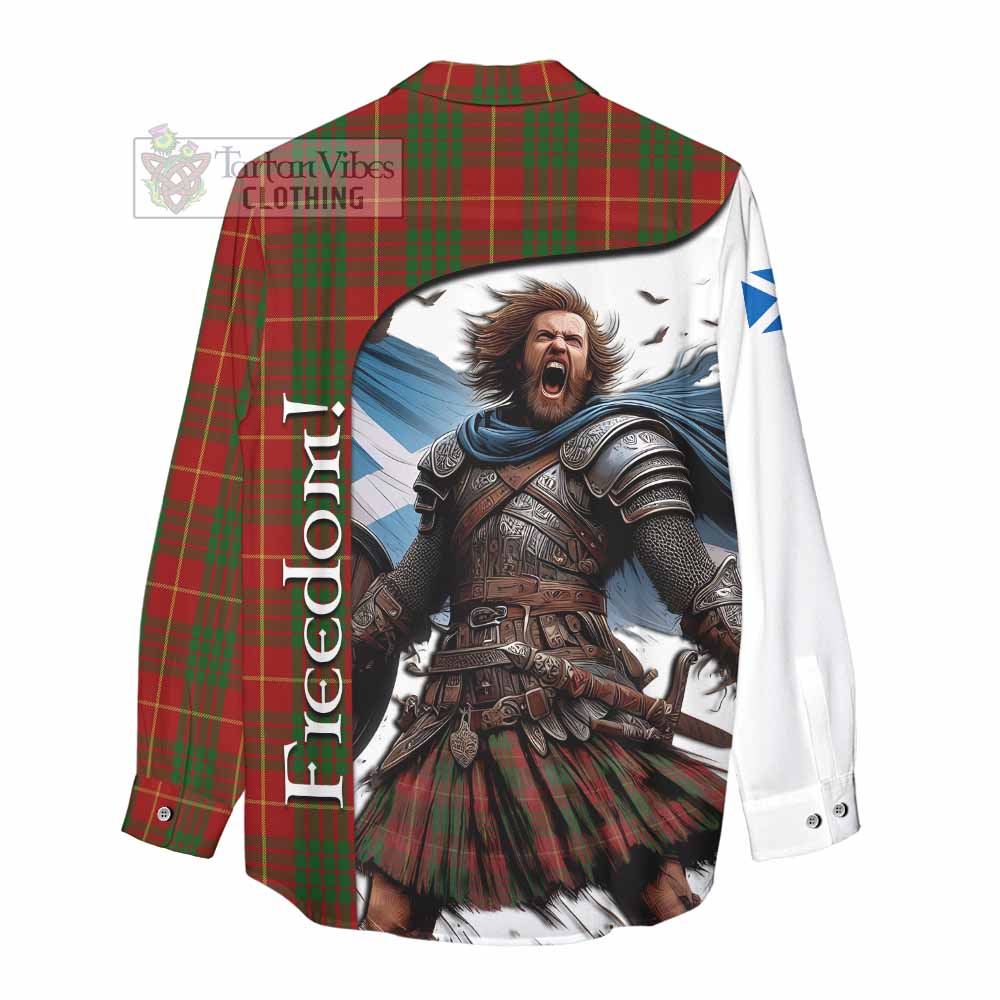 Tartan Vibes Clothing Cameron Crest Tartan Women's Casual Shirt Inspired by the Freedom of Scottish Warrior