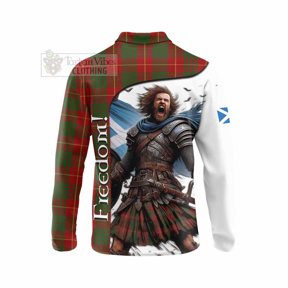 Tartan Vibes Clothing Cameron Crest Tartan Long Sleeve Polo Shirt Inspired by the Freedom of Scottish Warrior