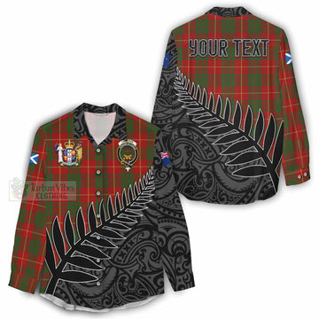 Cameron Crest Tartan Women's Casual Shirt with New Zealand Silver Fern Half Style