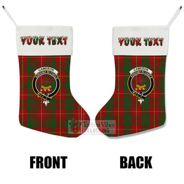 Cameron Tartan Family Crest Christmas Stocking with Personalized Text