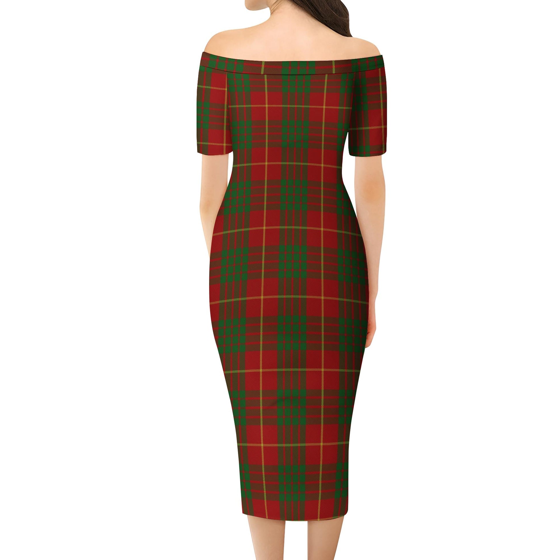 Cameron Tartan Off Shoulder Lady Dress - Tartanvibesclothing