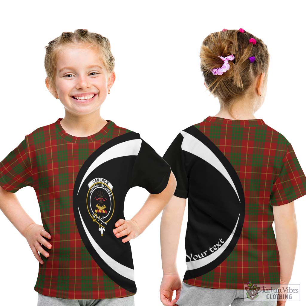 Cameron Tartan Kid T-Shirt with Family Crest Circle Style - Tartan Vibes Clothing