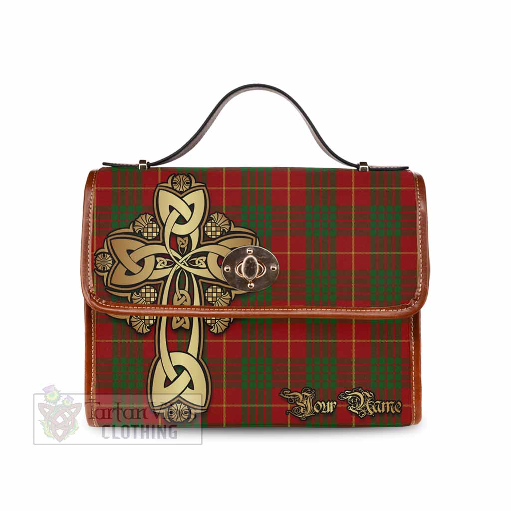 Tartan Vibes Clothing Cameron Tartan Waterproof Canvas Bag Golden Thistle Celtic Cross Style