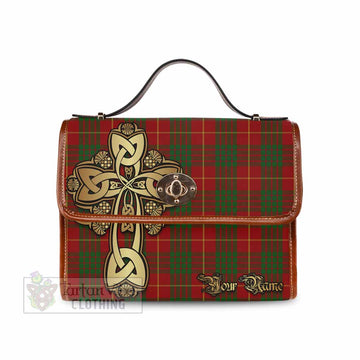 Cameron Tartan Waterproof Canvas Bag Golden Thistle Celtic Cross Style