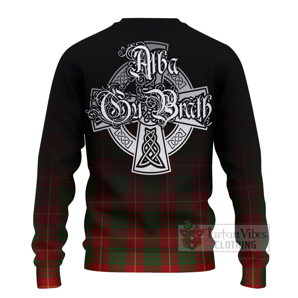 Tartan Vibes Clothing Cameron Tartan Knitted Sweater Featuring Alba Gu Brath Family Crest Celtic Inspired