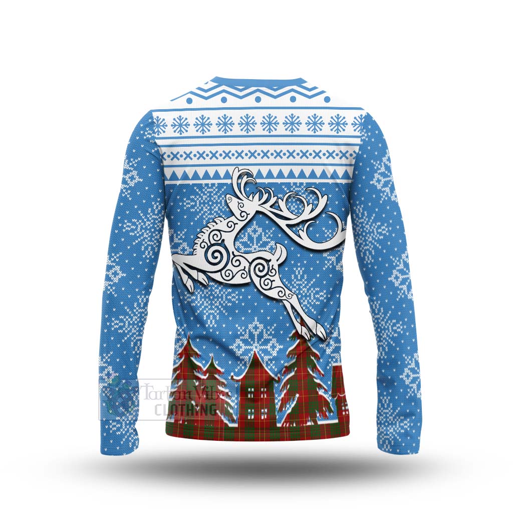 Tartan Vibes Clothing Cameron Clan Christmas Long Sleeve T-Shirt Celtic Reindeer Style