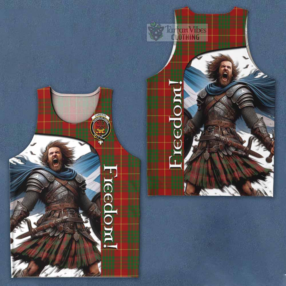 Tartan Vibes Clothing Cameron Crest Tartan Men's Tank Top Inspired by the Freedom of Scottish Warrior