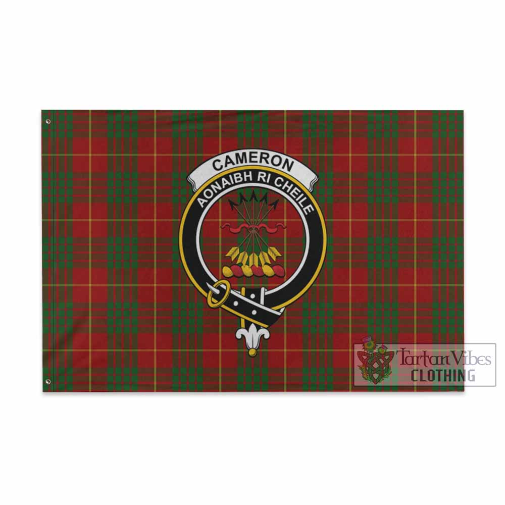 Tartan Vibes Clothing Cameron Tartan House Flag with Family Crest