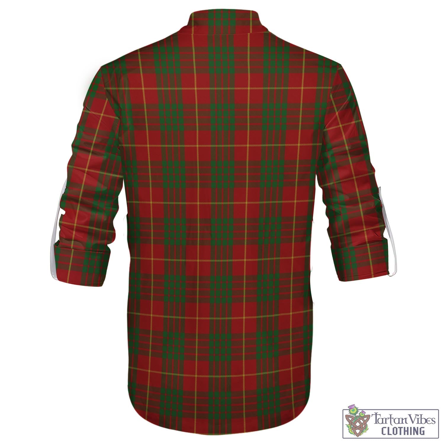 Tartan Vibes Clothing Cameron Tartan Men's Scottish Traditional Jacobite Ghillie Kilt Shirt with Family Crest