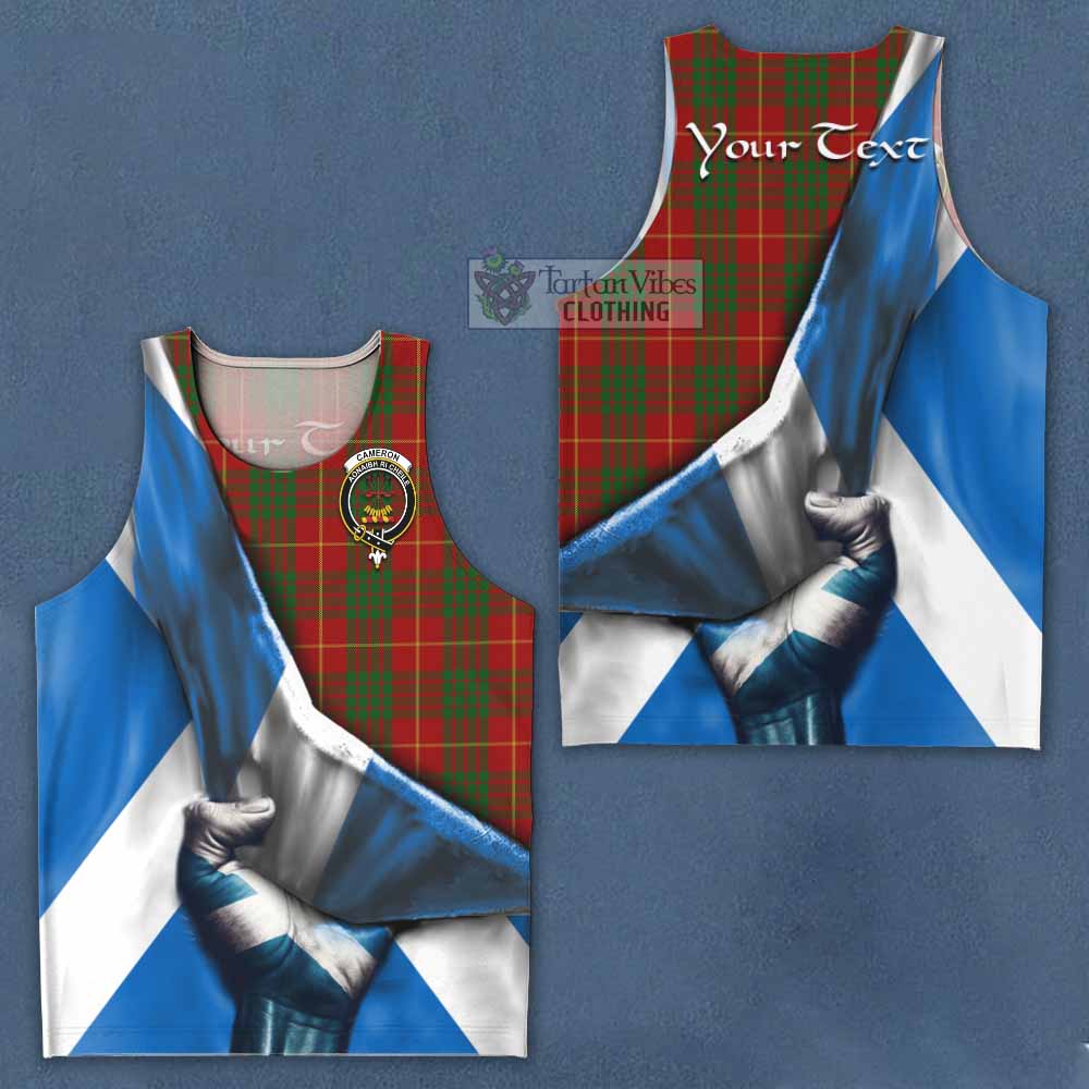 Tartan Vibes Clothing Cameron Tartan Men's Tank Top with Family Crest Scotland Patriotic Style