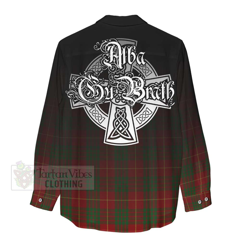 Tartan Vibes Clothing Cameron Tartan Women's Casual Shirt Featuring Alba Gu Brath Family Crest Celtic Inspired