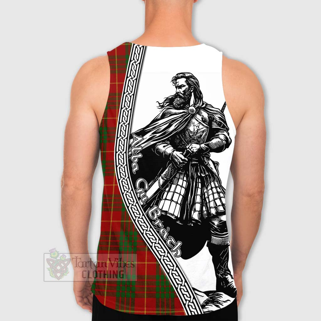 Tartan Vibes Clothing Cameron Tartan Clan Crest Men's Tank Top with Highlander Warrior Celtic Style