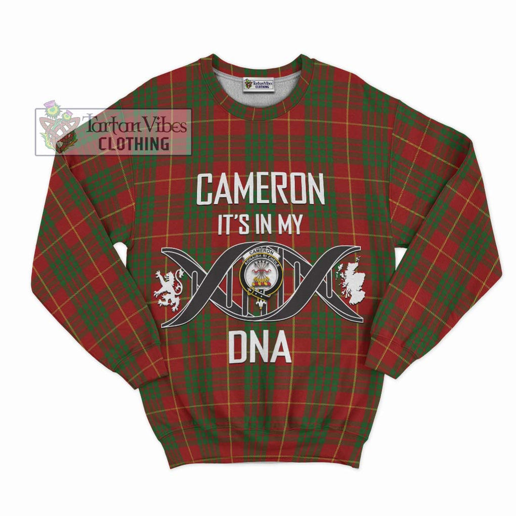 Cameron Tartan Sweatshirt with Family Crest DNA In Me Style - Tartanvibesclothing Shop