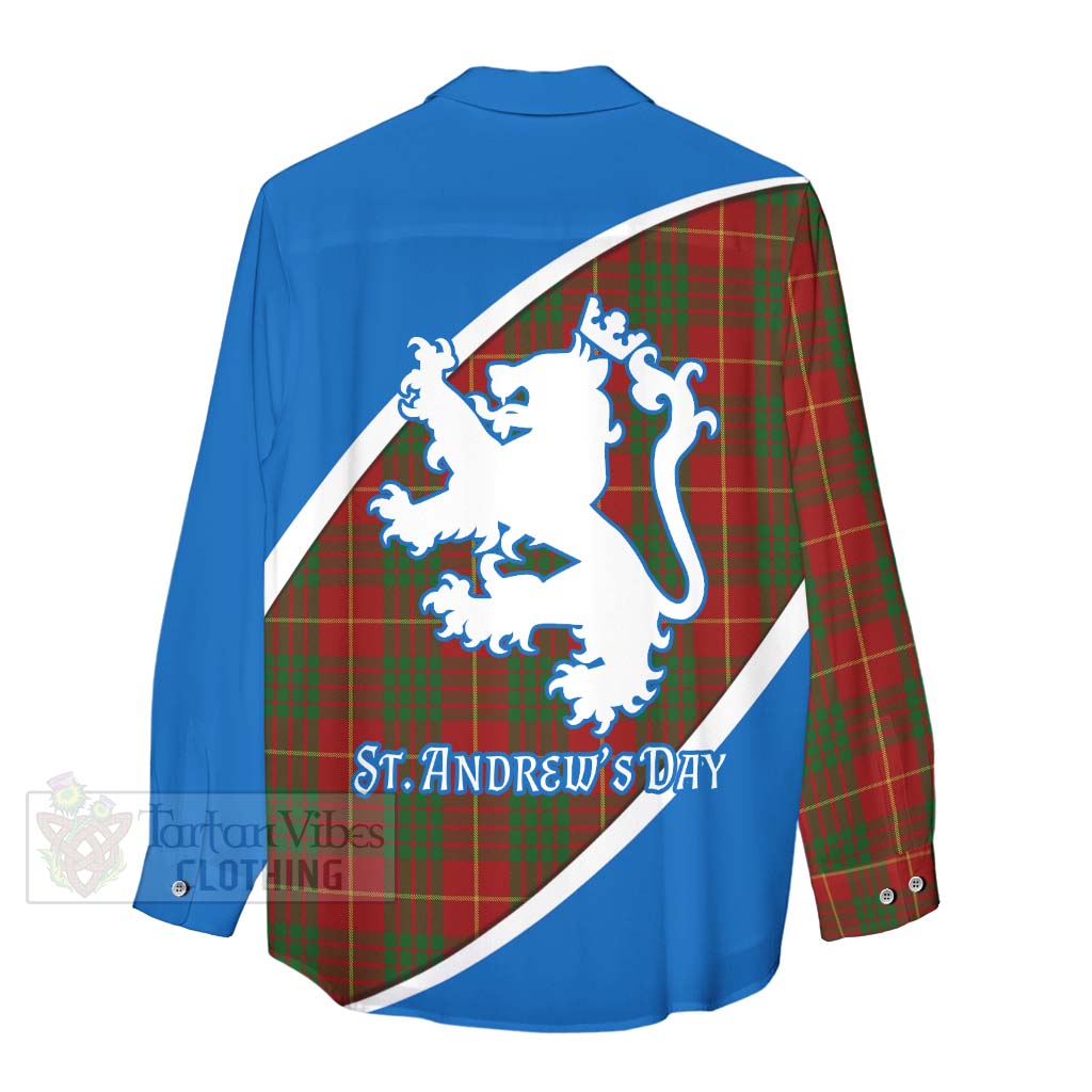 Tartan Vibes Clothing Cameron Family Crest Tartan Women's Casual Shirt Celebrate Saint Andrew's Day in Style