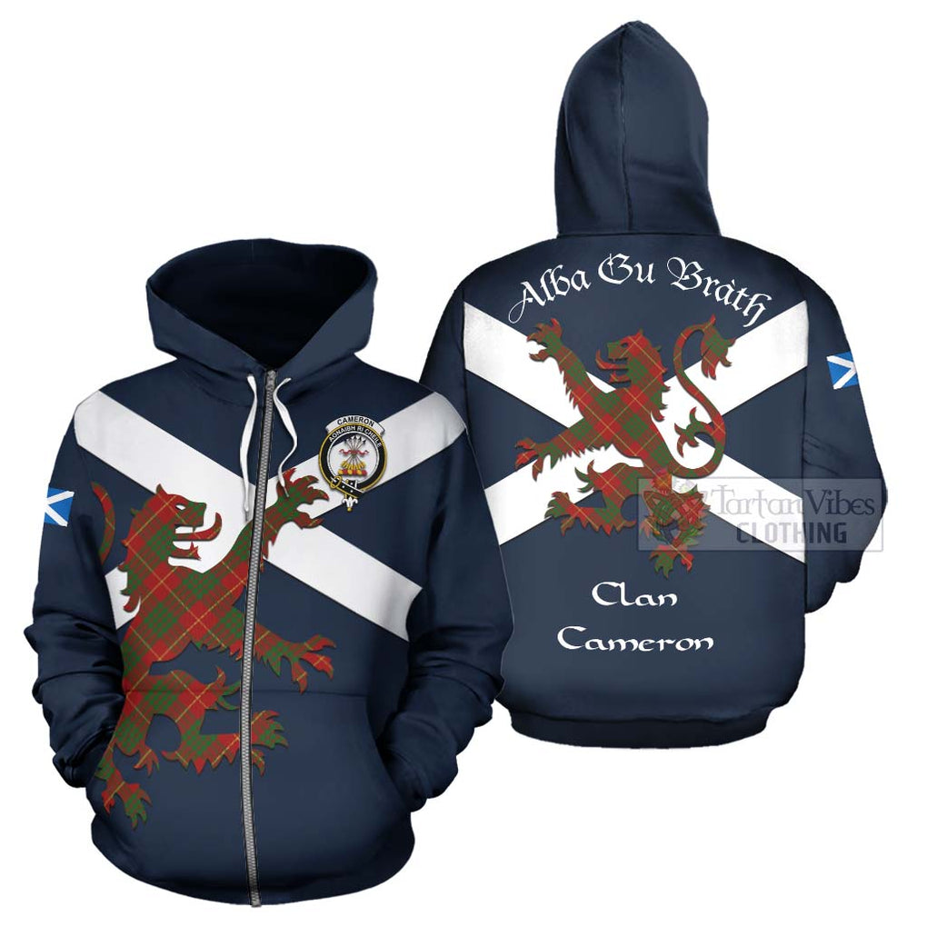 Tartan Vibes Clothing Cameron Tartan Lion Rampant Hoodie – Proudly Display Your Heritage with Alba Gu Brath and Clan Name