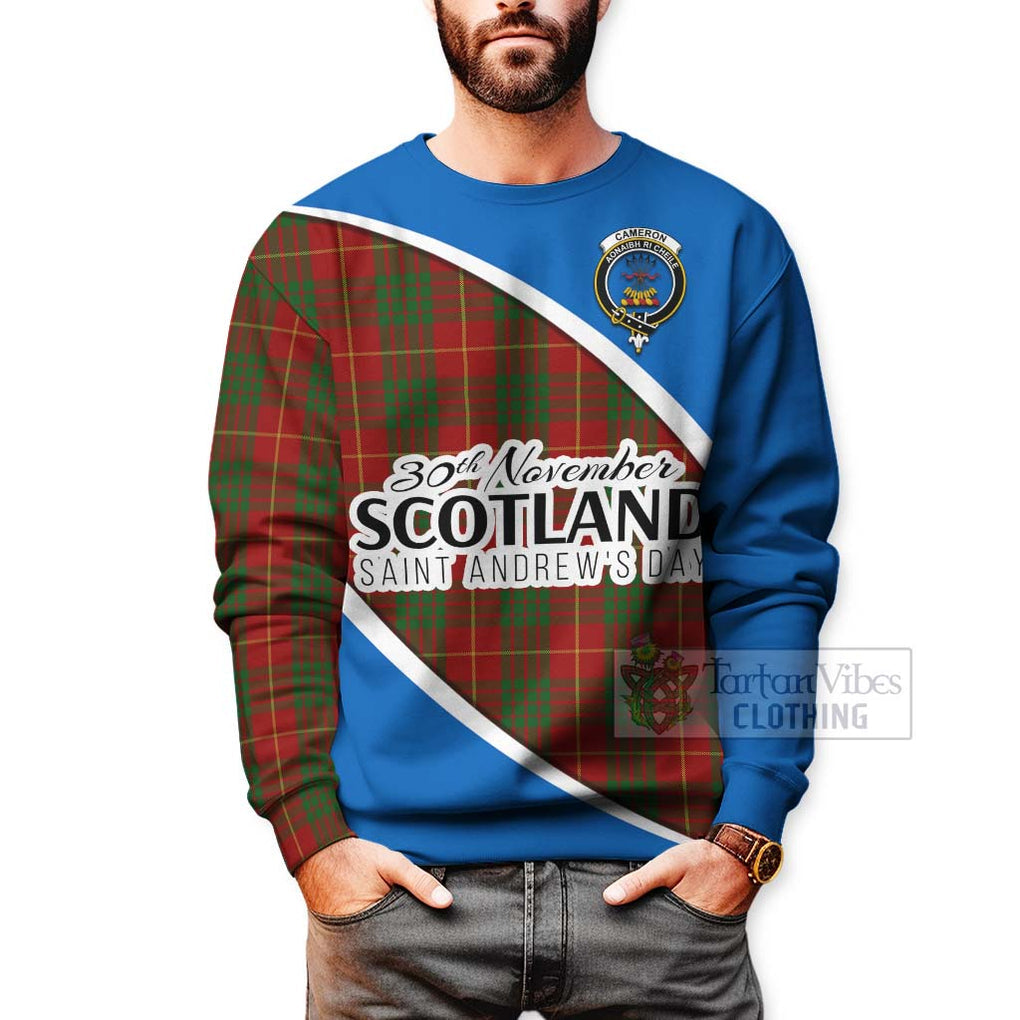 Tartan Vibes Clothing Cameron Family Crest Tartan Sweatshirt Celebrate Saint Andrew's Day in Style