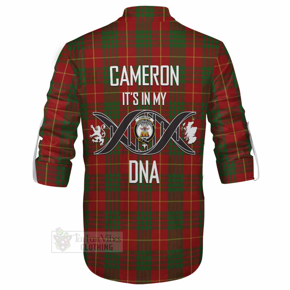 Tartan Vibes Clothing Cameron Tartan Ghillie Kilt Shirt with Family Crest DNA In Me Style