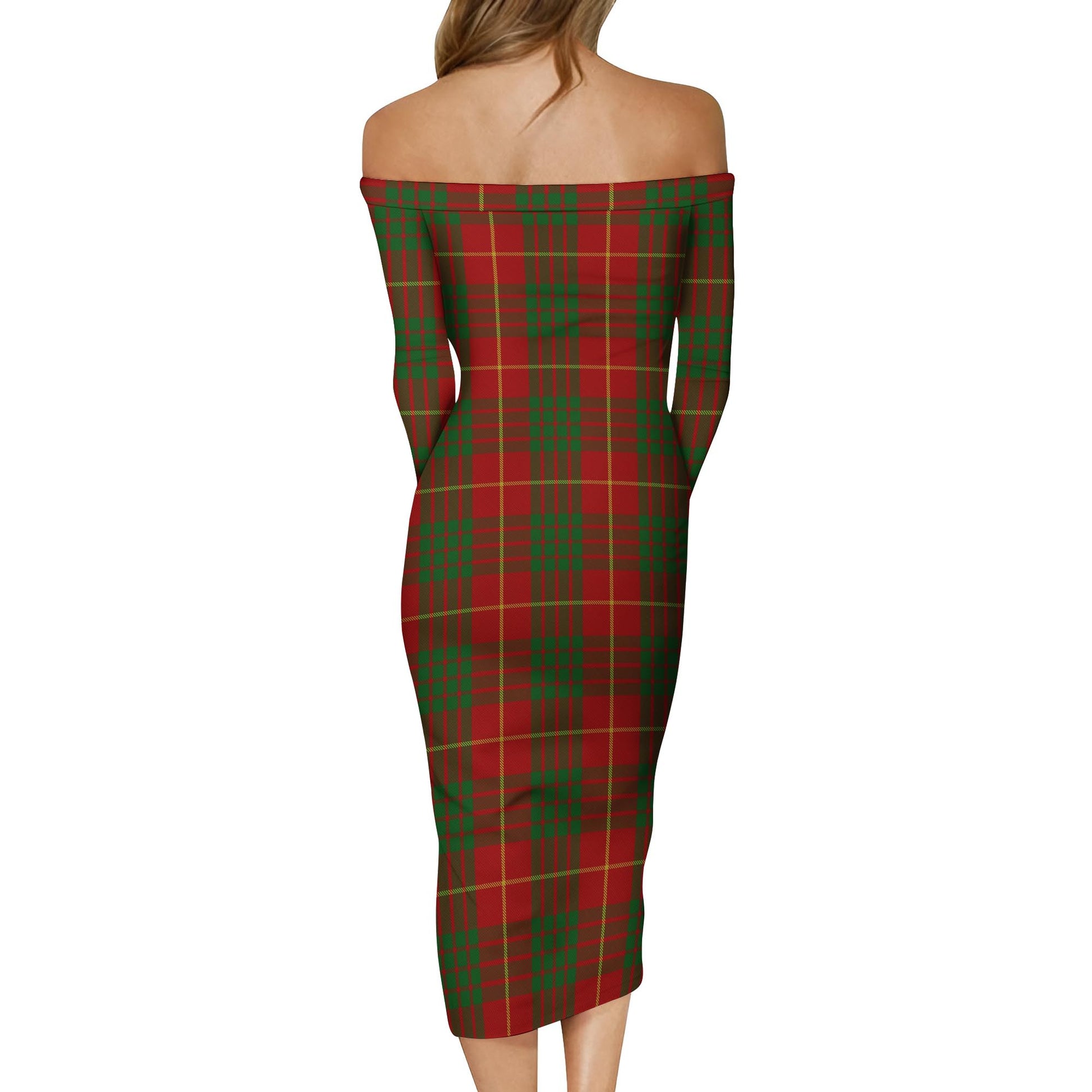 Cameron Tartan Off Shoulder Lady Dress - Tartanvibesclothing