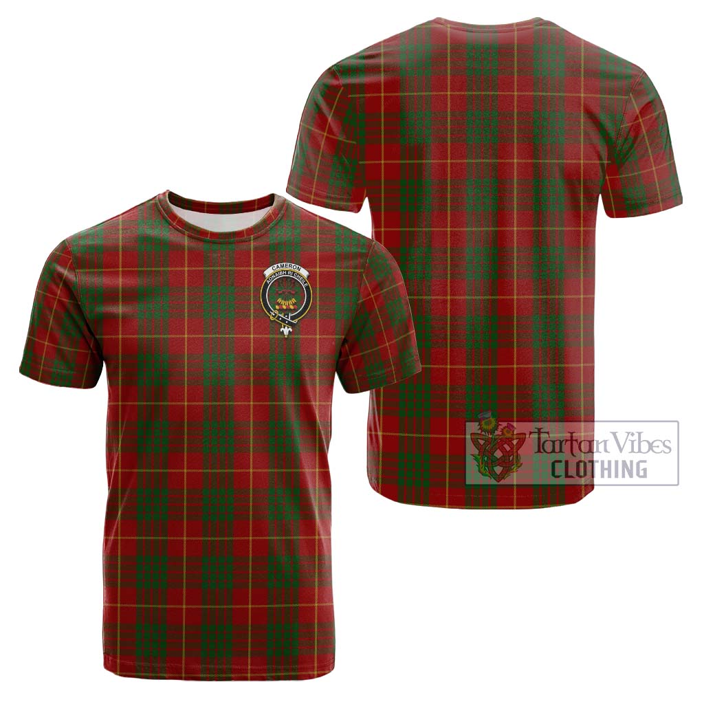 Tartan Vibes Clothing Cameron Tartan Cotton T-Shirt with Family Crest