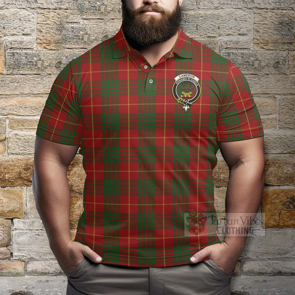 Tartan Vibes Clothing Cameron Tartan Polo Shirt with Family Crest Celtic Skull Style