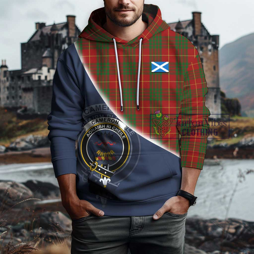 Cameron Tartan Hoodie with Personalised National Flag and Family Crest Half Style - Tartanvibesclothing Shop