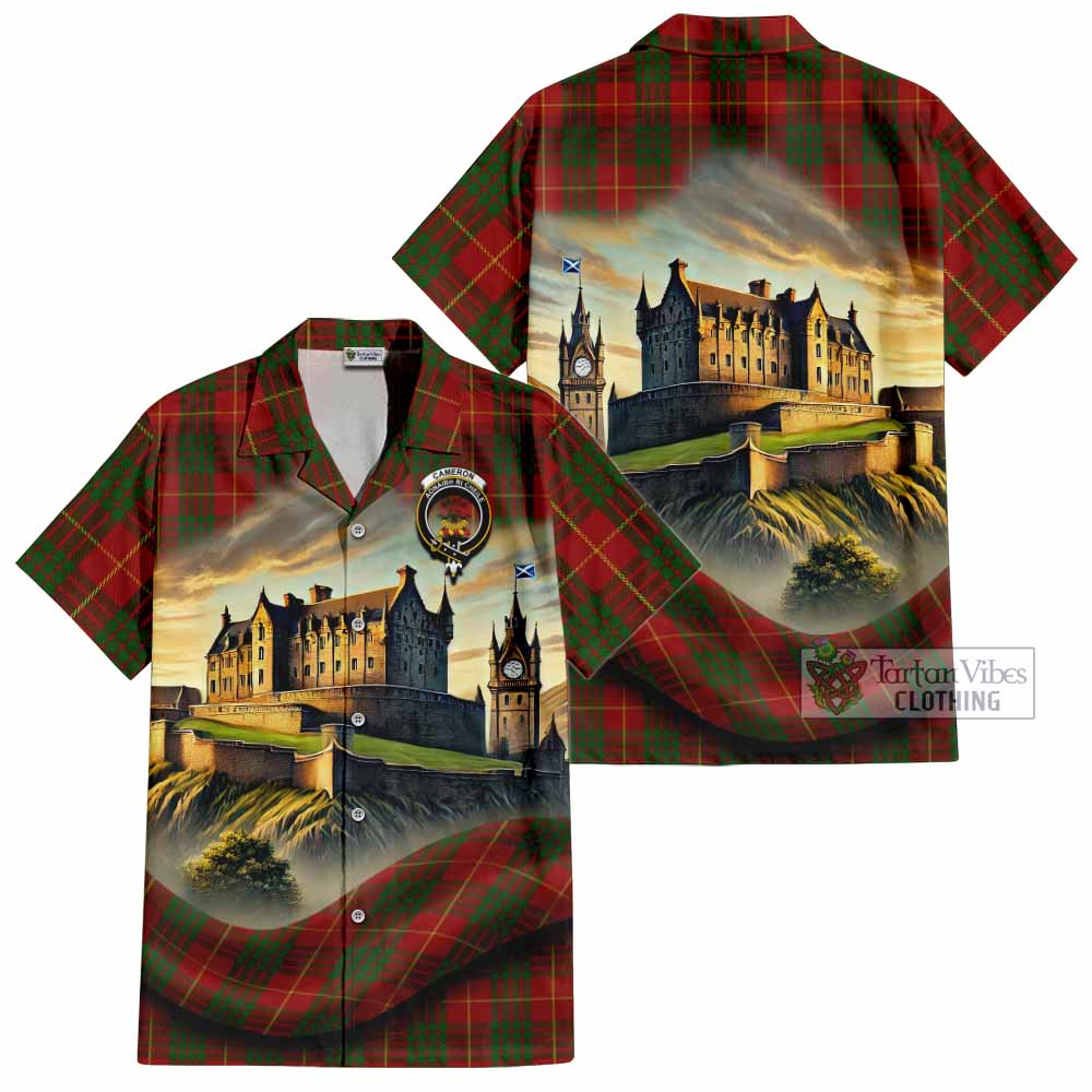 Cameron Tartan Family Crest Hawaiian Shirt with Scottish Ancient Castle Style - Tartan Vibes Clothing