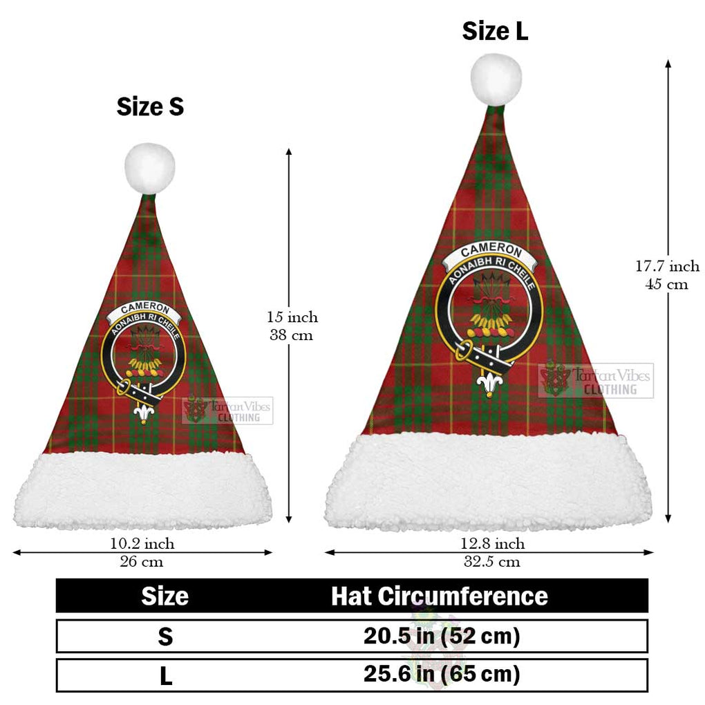 Tartan Vibes Clothing Cameron Tartan Christmas Santa Hats with Family Crest