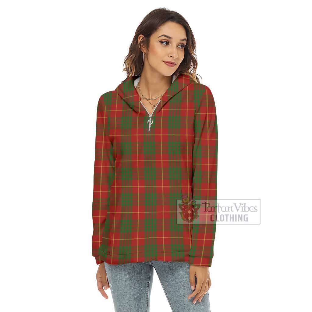 Cameron Tartan Women's Borg Fleece Hoodie with Half Zip - Tartan Vibes Clothing