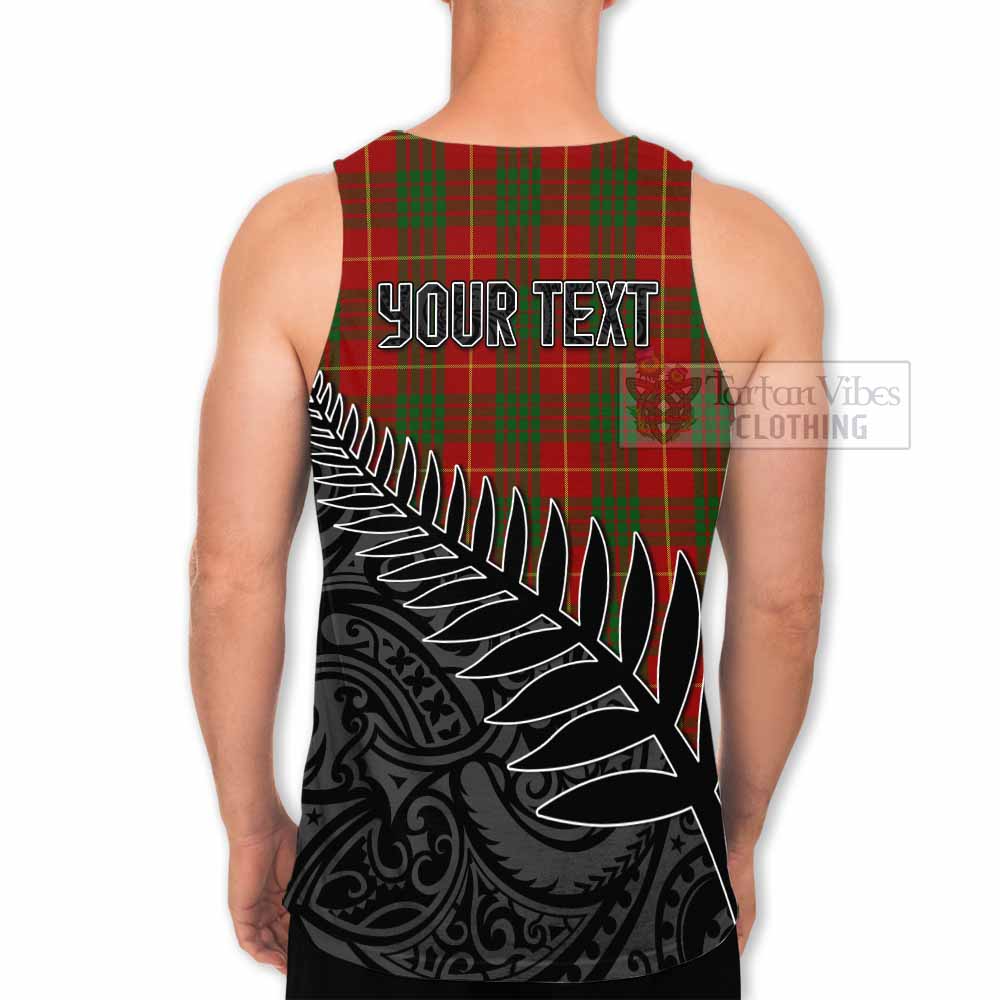 Tartan Vibes Clothing Cameron Crest Tartan Men's Tank Top with New Zealand Silver Fern Half Style