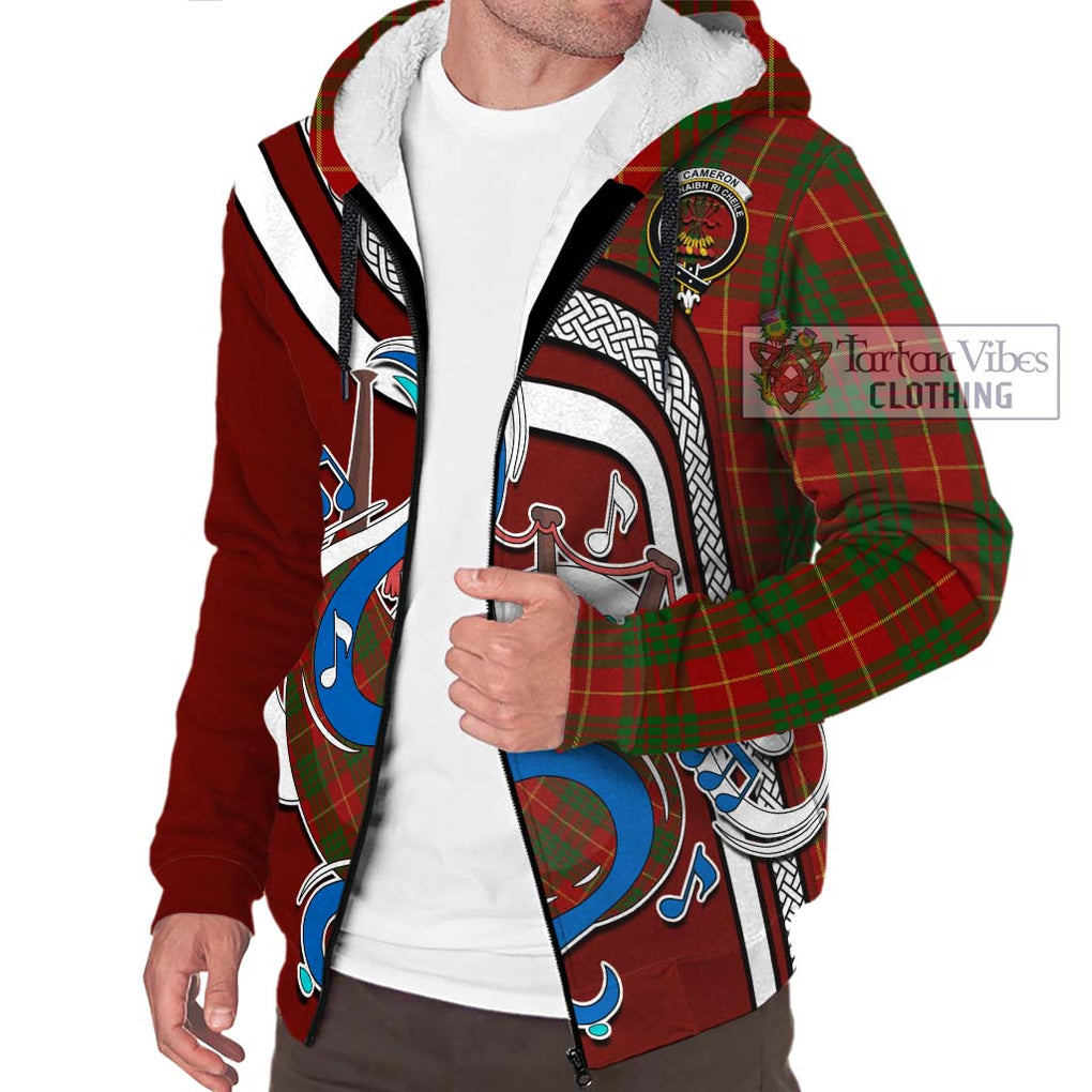 Cameron Tartan Sherpa Hoodie with Epic Bagpipe Style Unisex - Tartanvibesclothing Shop