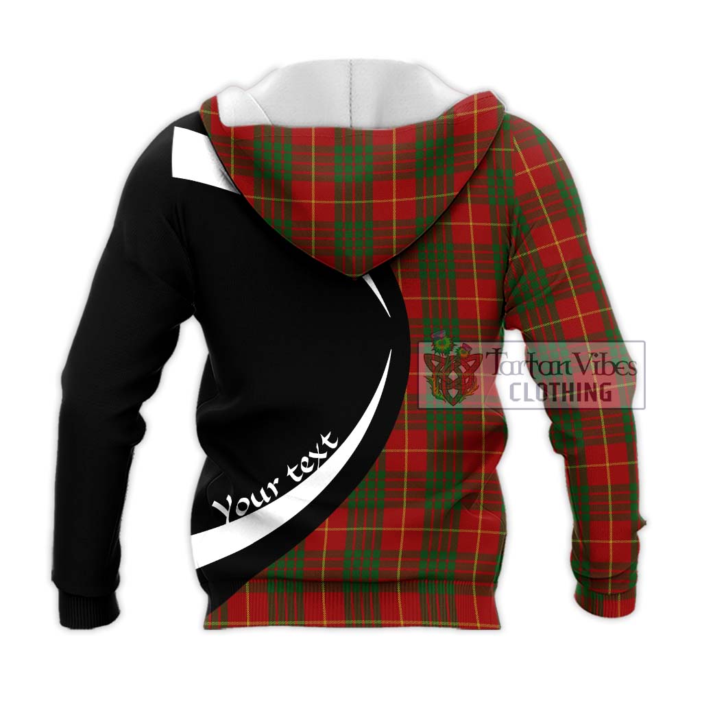 Tartan Vibes Clothing Cameron Tartan Knitted Hoodie with Family Crest Circle Style