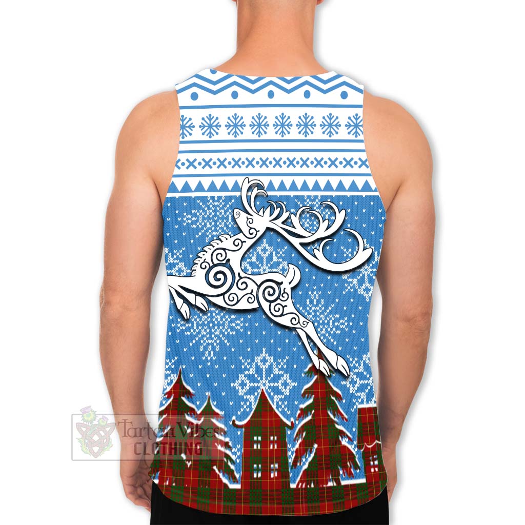 Tartan Vibes Clothing Cameron Clan Christmas Men's Tank Top Celtic Reindeer Style