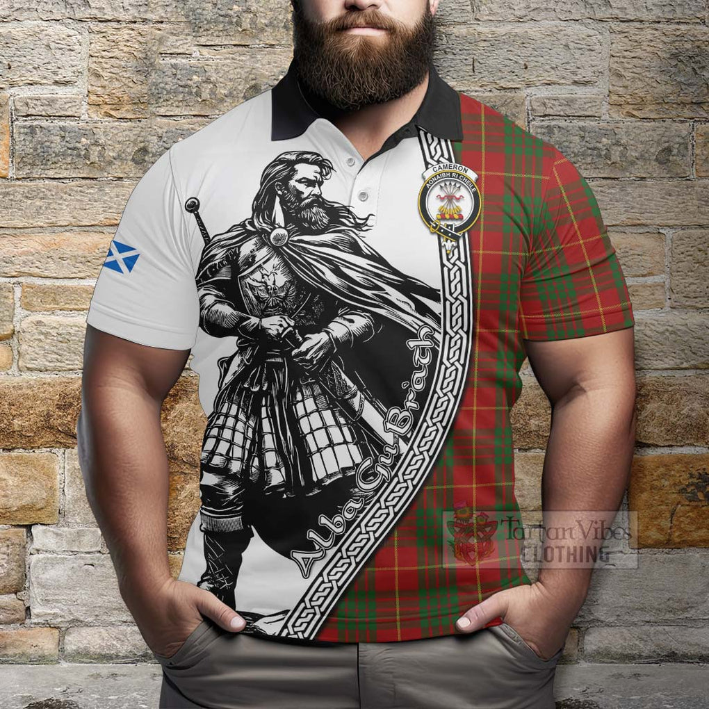 Tartan Vibes Clothing Cameron Tartan Clan Crest Polo Shirt with Highlander Warrior Celtic Style