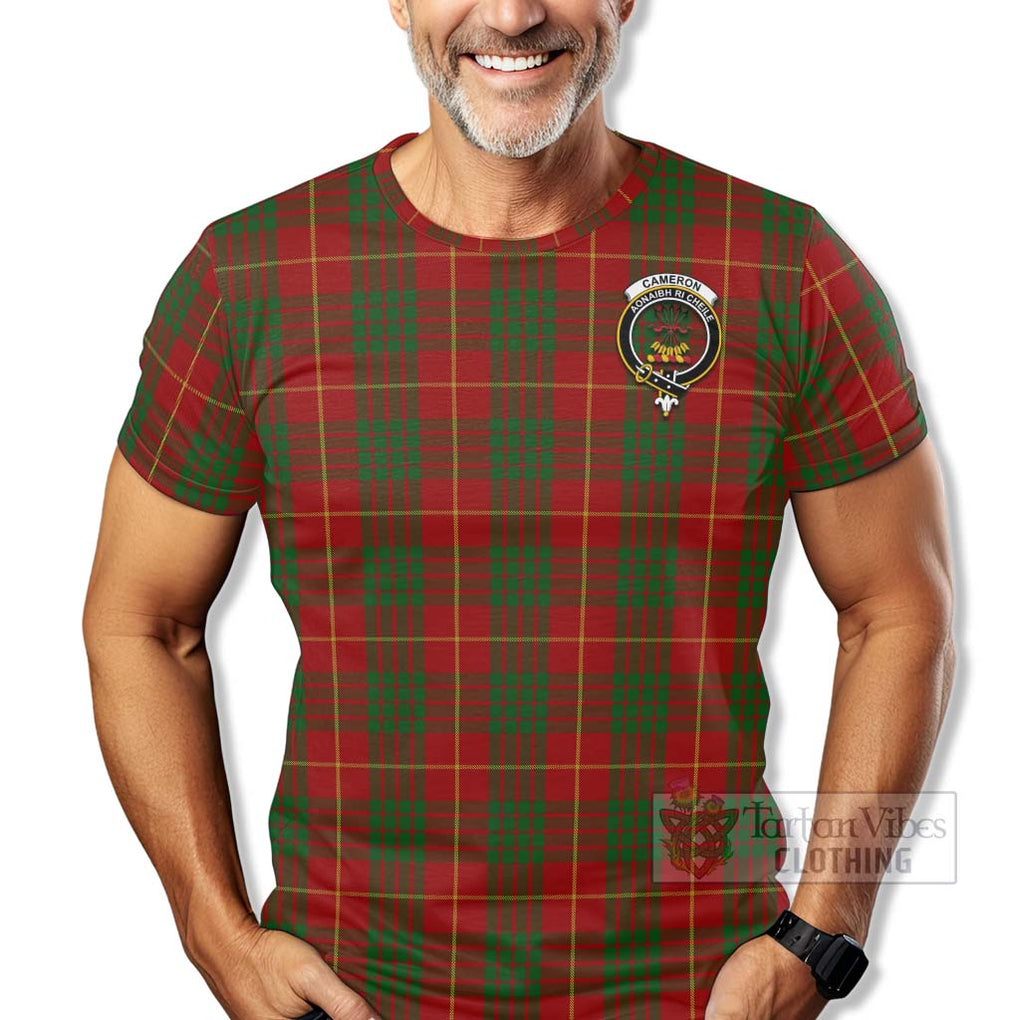 Tartan Vibes Clothing Cameron Tartan T-Shirt with Family Crest Celtic Skull Style