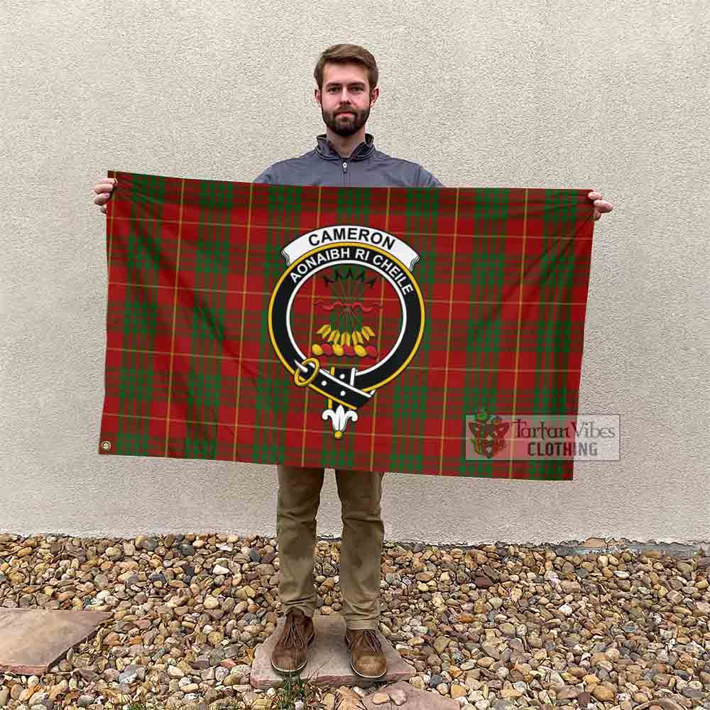 Tartan Vibes Clothing Cameron Tartan House Flag with Family Crest